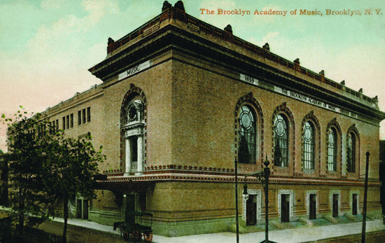 Picture postcard image of the new Brooklyn Academy of Music, ca. 1914. Courtesy of the Ronald E. Feiner Collection.